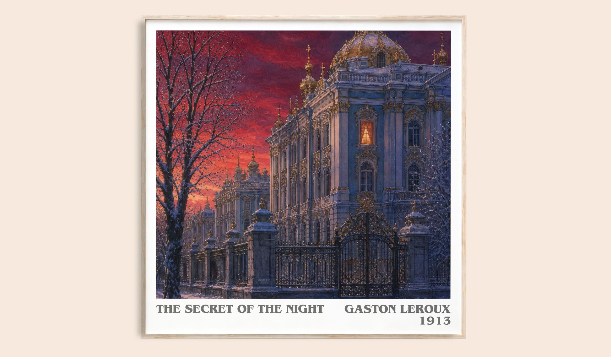 The Secret Of The Night literary book poster by Gaston Leroux – framed literary art print