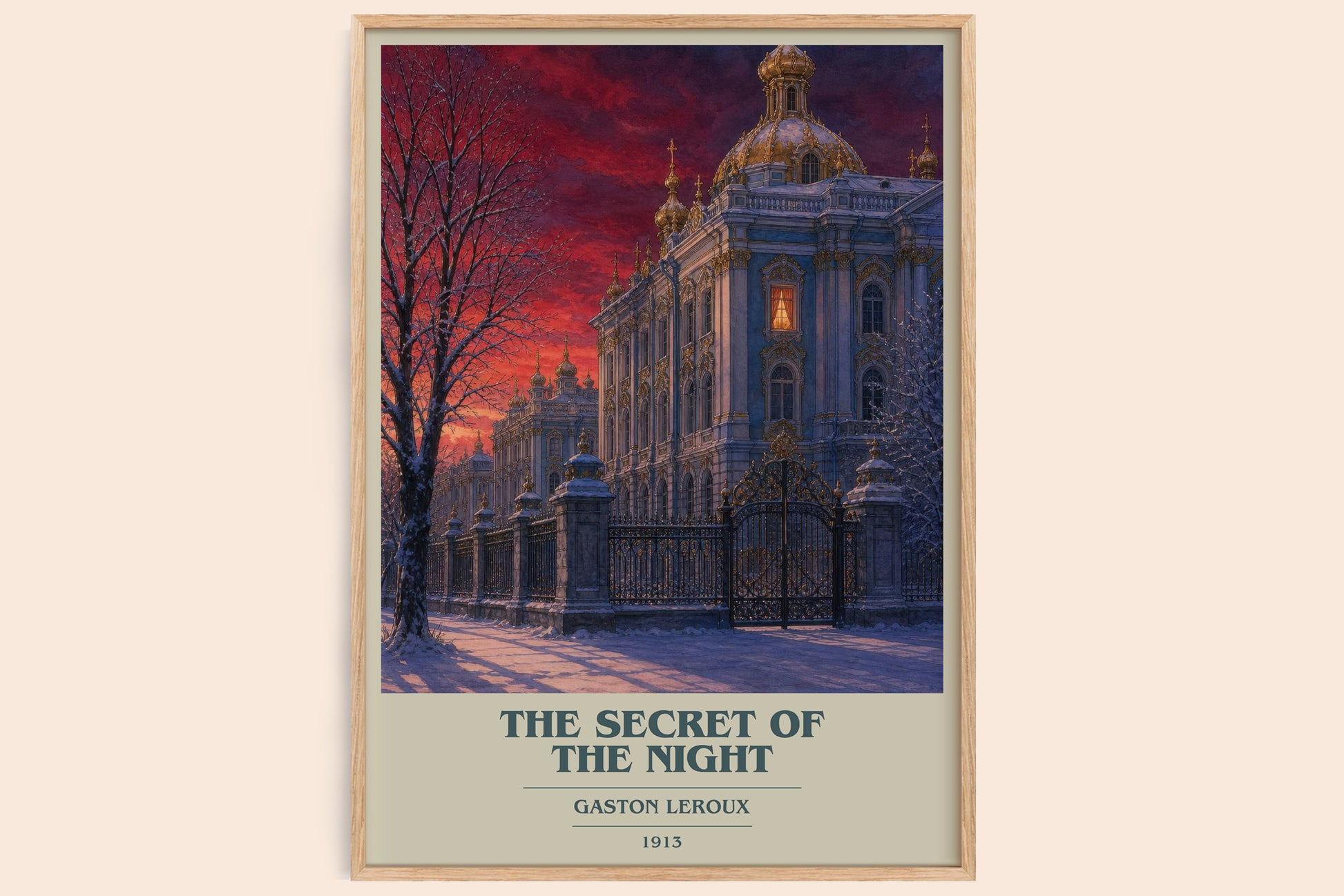 The Secret Of The Night book cover book poster by Gaston Leroux – framed literary art print