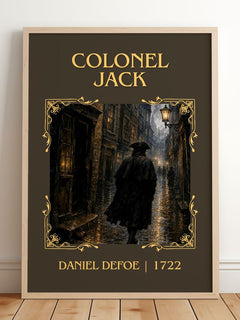 Colonel Jack Classic Book Art Print by Daniel Defoe – framed print leaning on a wooden floor