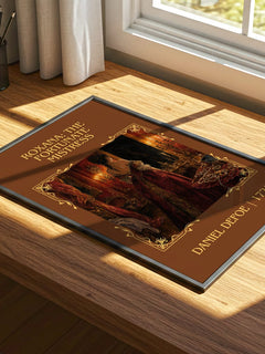 Roxana: The Fortunate Mistress Classic Book Art Print by Daniel Defoe – print on a sunlit desk