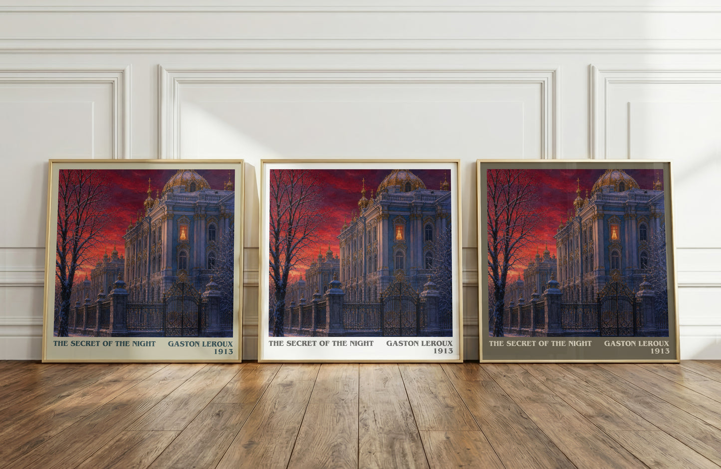 The Secret Of The Night literary art print colour and style options – Gaston Leroux book art