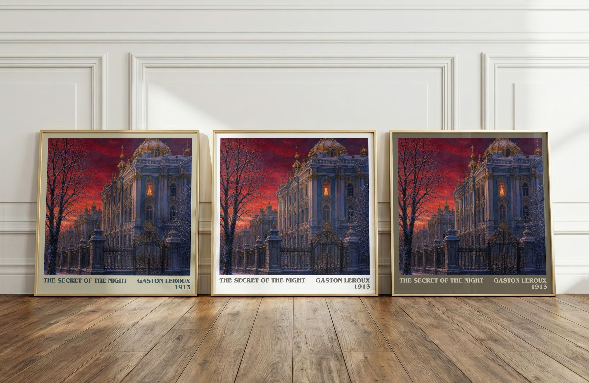 The Secret Of The Night literary art print colour and style options – Gaston Leroux book art