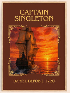 Captain Singleton Classic Book Art Print by Daniel Defoe – book poster