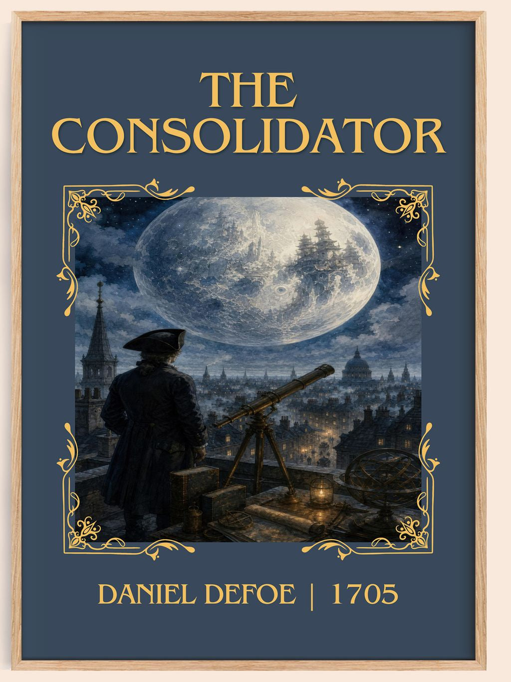 The Consolidator Classic Book Art Print by Daniel Defoe – book poster