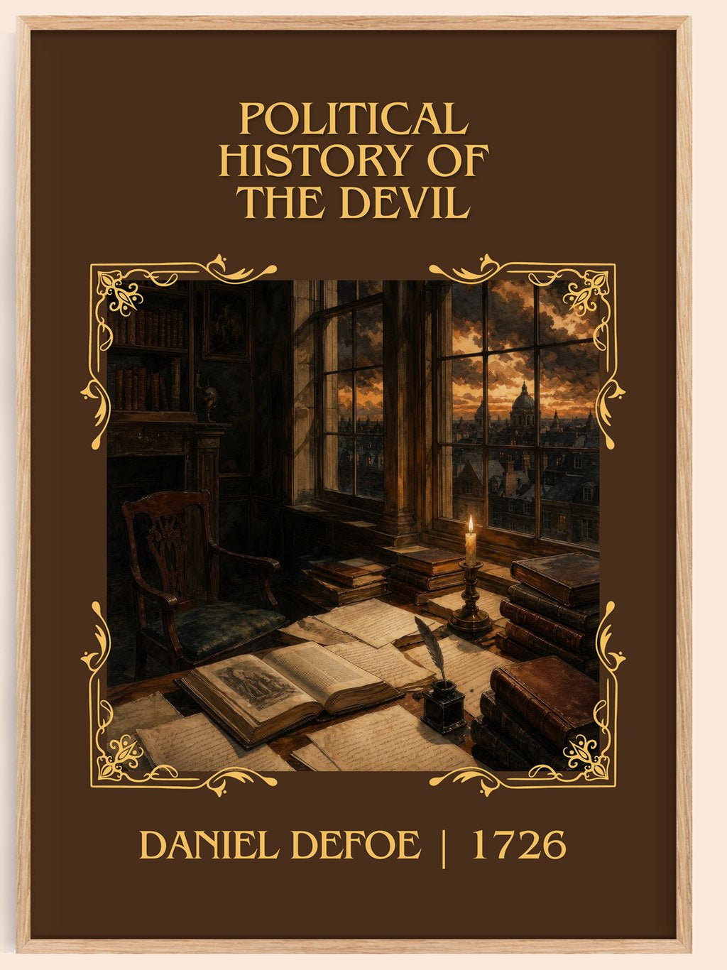 Political History Of The Devil Classic Book Art Print by Daniel Defoe – book poster