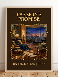 Passion'S Promise Classic Book Art Print by Danielle Steel – framed print leaning on a wooden floor