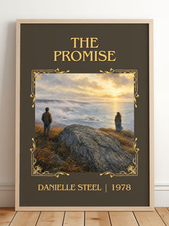 The Promise Classic Book Art Print by Danielle Steel – framed print leaning on a wooden floor