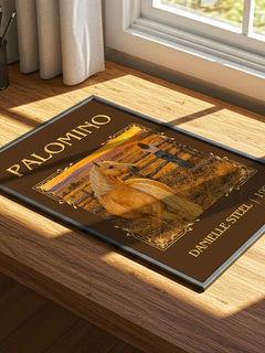 Palomino Classic Book Art Print by Danielle Steel – print on a sunlit desk