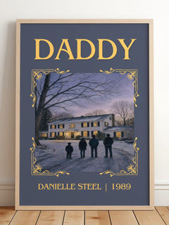 Daddy Classic Book Art Print by Danielle Steel – framed print leaning on a wooden floor