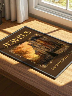 Jewels Classic Book Art Print by Danielle Steel – print on a sunlit desk