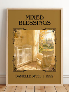 Mixed Blessings Classic Book Art Print by Danielle Steel – framed print leaning on a wooden floor