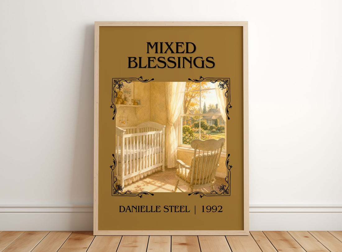 Mixed Blessings Classic Book Art Print by Danielle Steel – framed print leaning on a wooden floor