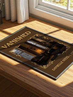 Vanished Classic Book Art Print by Danielle Steel – print on a sunlit desk