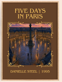 Five Days In Paris Classic Book Art Print by Danielle Steel – book poster