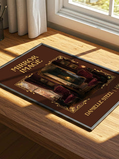 Mirror Image Classic Book Art Print by Danielle Steel – print on a sunlit desk