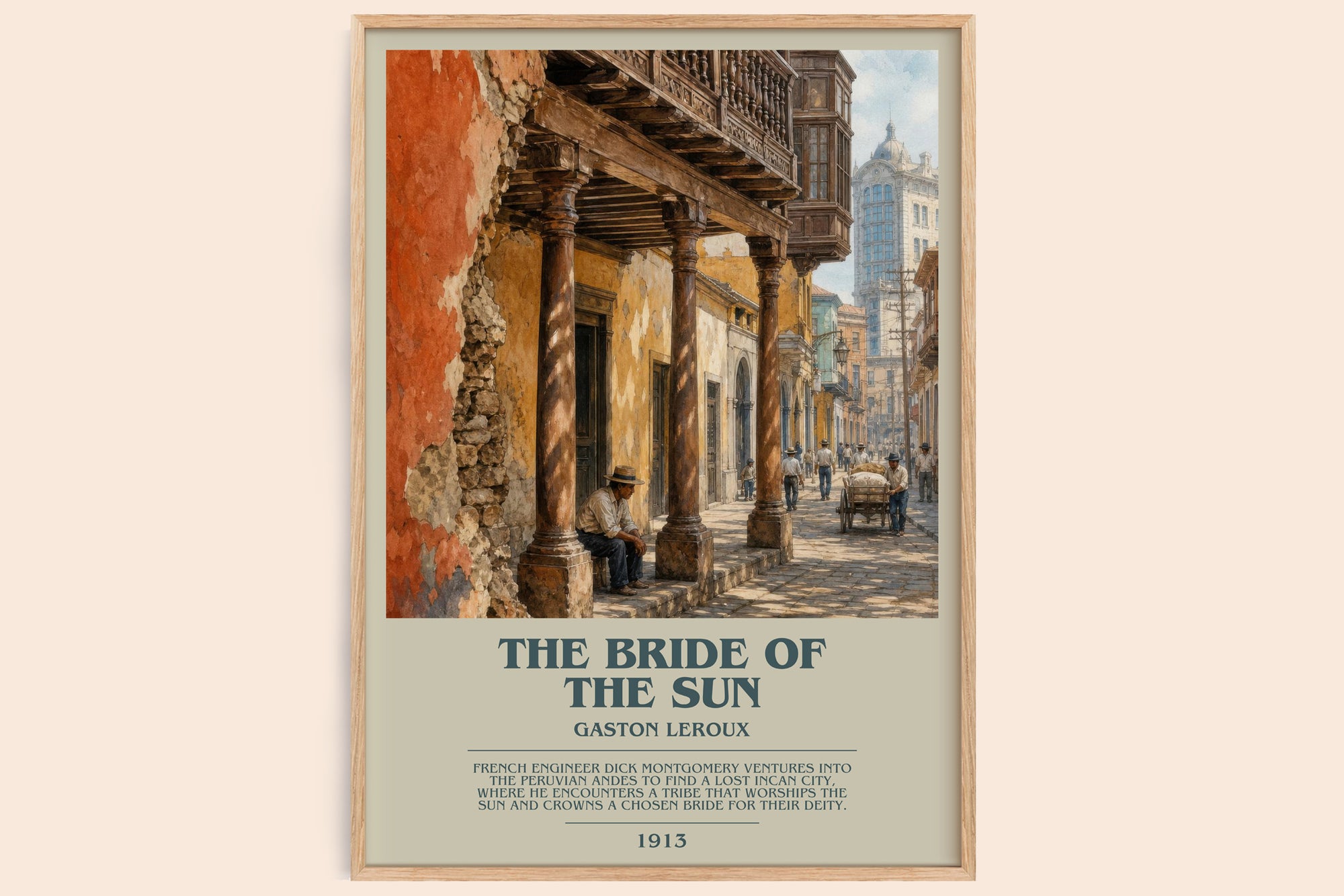 The Bride Of The Sun bookish book poster by Gaston Leroux – framed literary art print