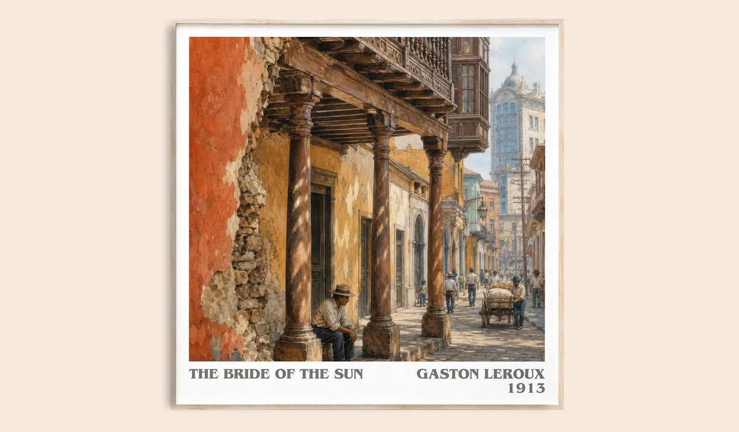 The Bride Of The Sun literary book poster by Gaston Leroux – framed literary art print