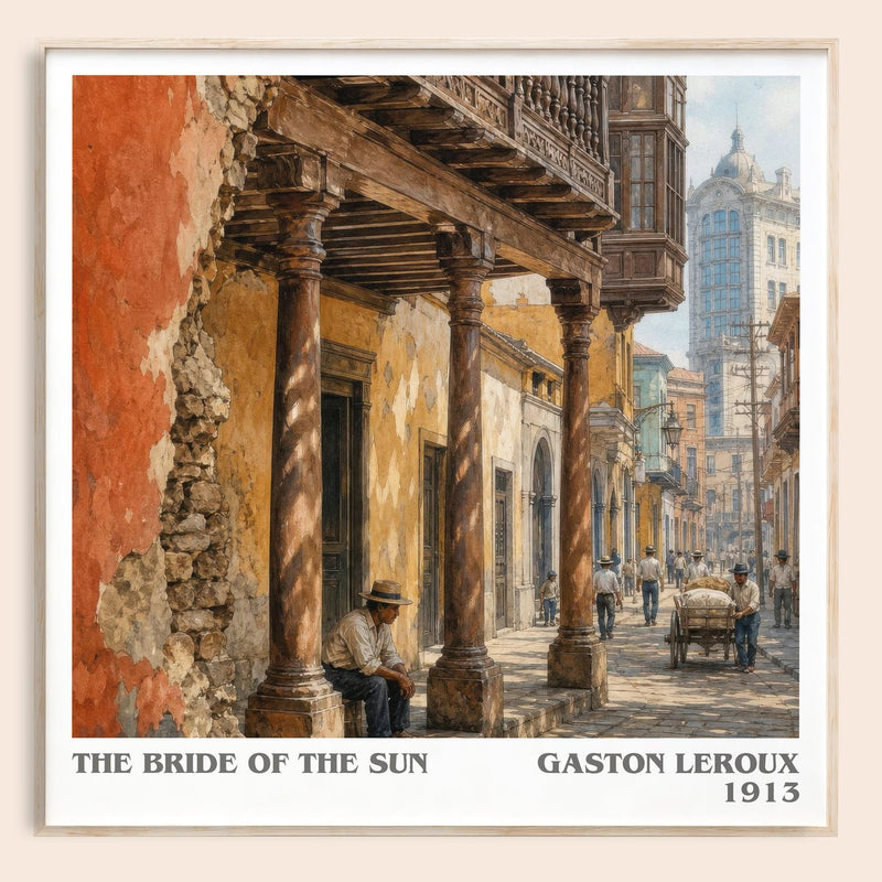 The Bride Of The Sun literary book poster by Gaston Leroux – framed literary art print