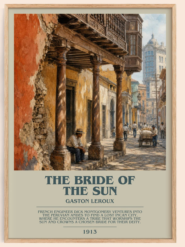The Bride Of The Sun bookish book poster by Gaston Leroux – framed literary art print