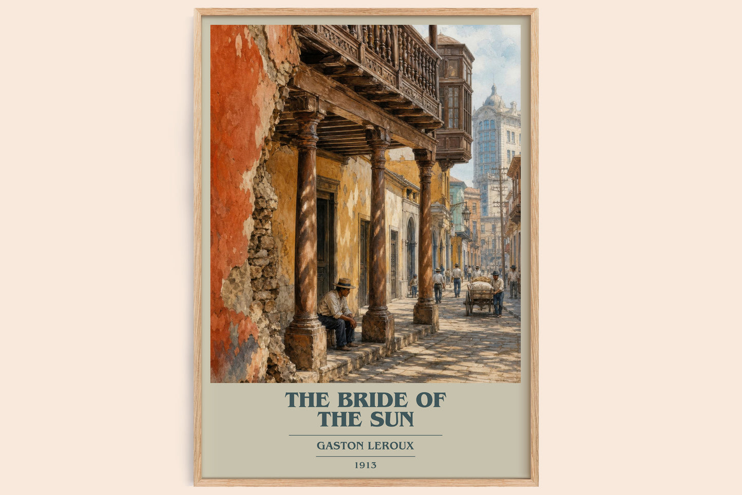 The Bride Of The Sun book cover book poster by Gaston Leroux – framed literary art print