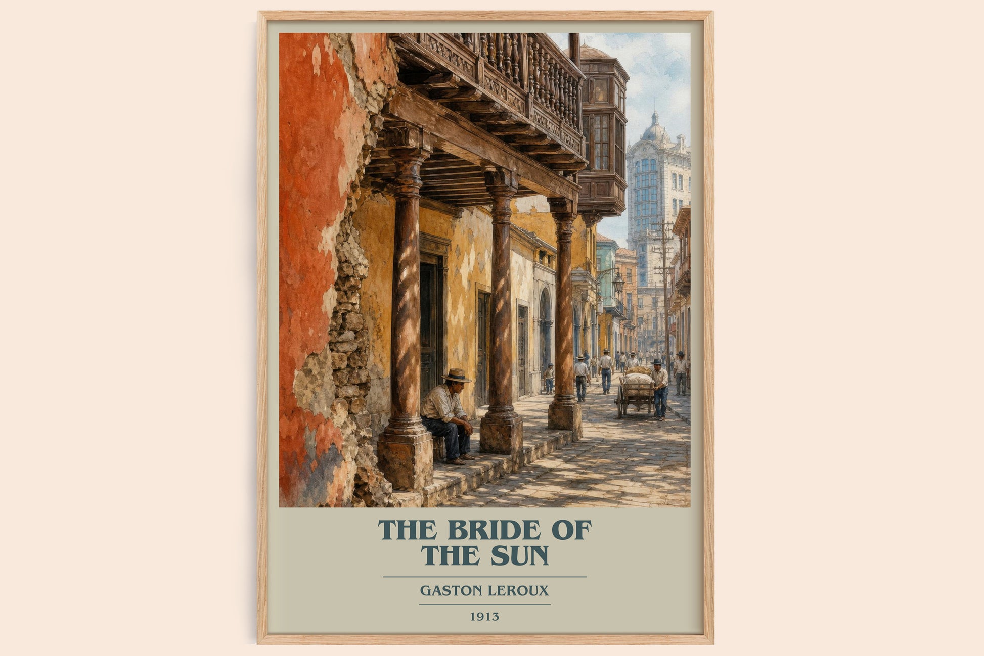 The Bride Of The Sun book cover book poster by Gaston Leroux – framed literary art print