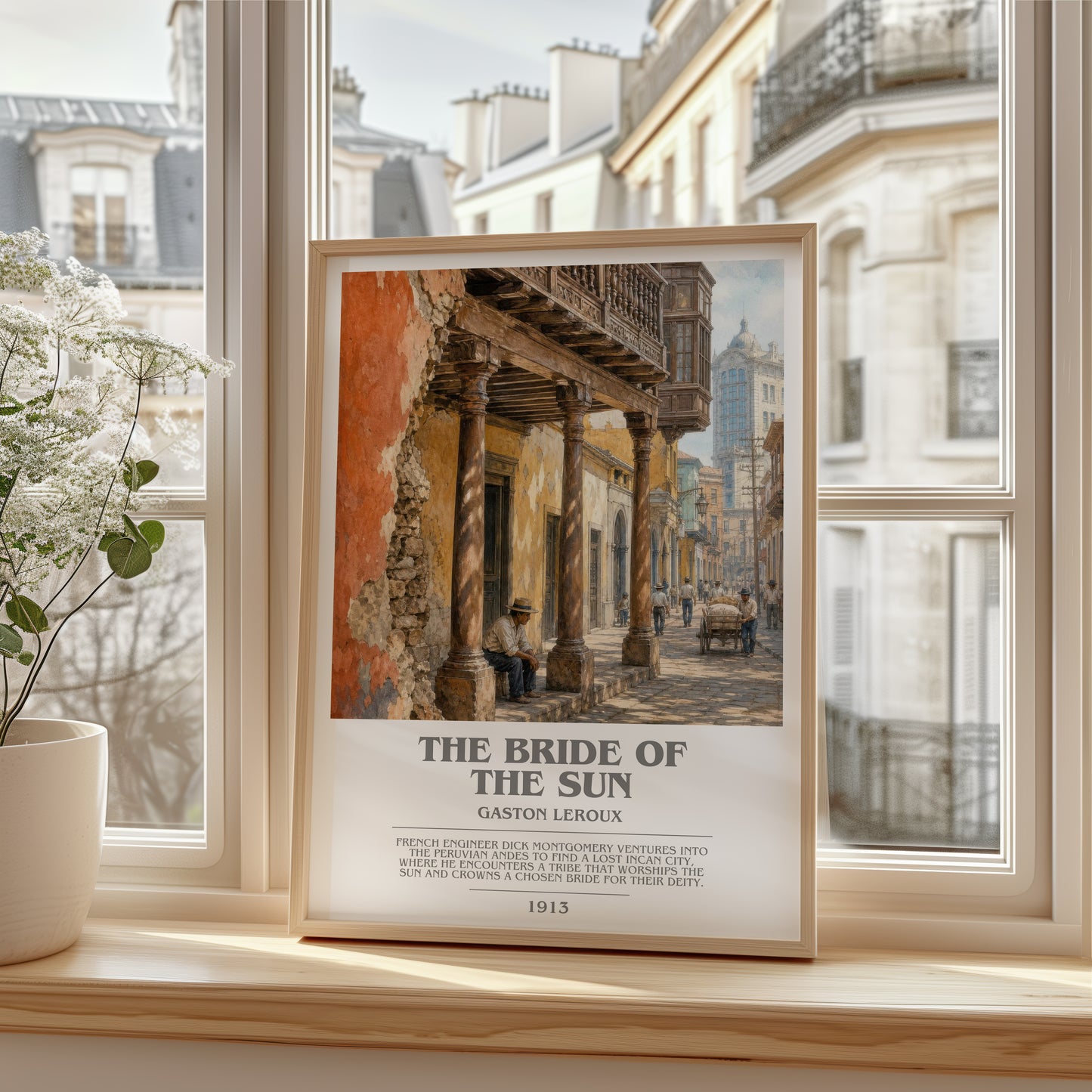 The Bride Of The Sun bookish poster colour and style options – Gaston Leroux book art