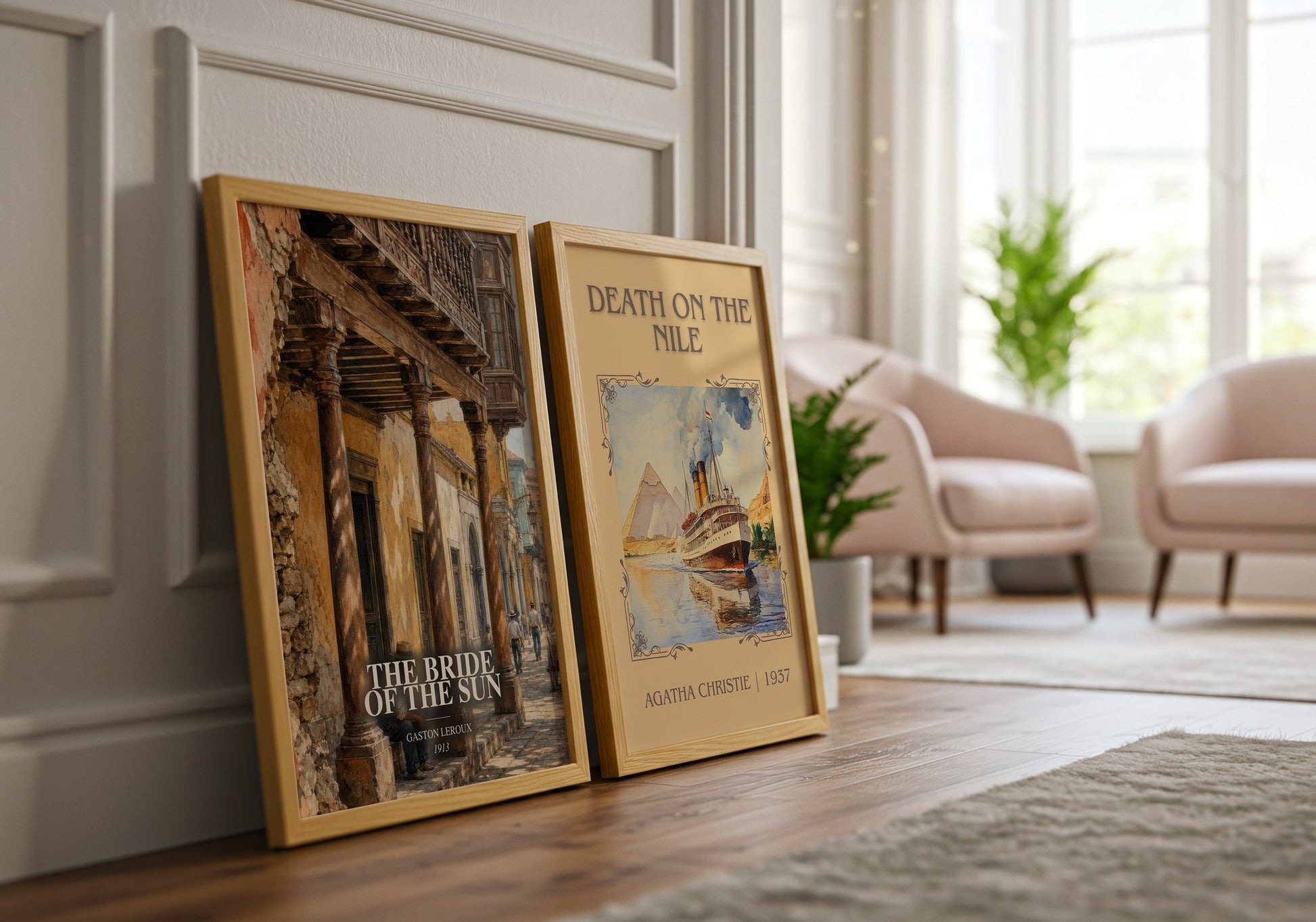 The Bride Of The Sun watercolour print framed by window – literary home decor
