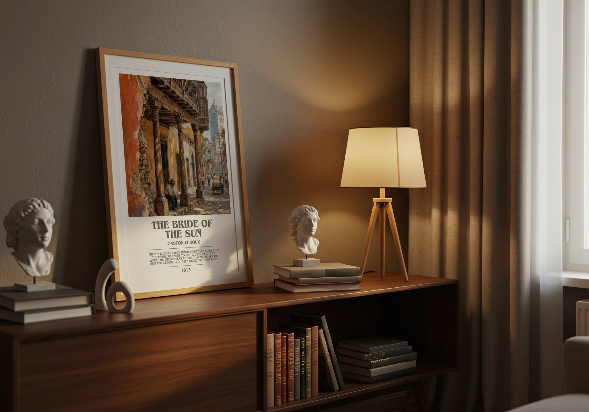 The Bride Of The Sun bookish book poster framed on wall – adventure wall art