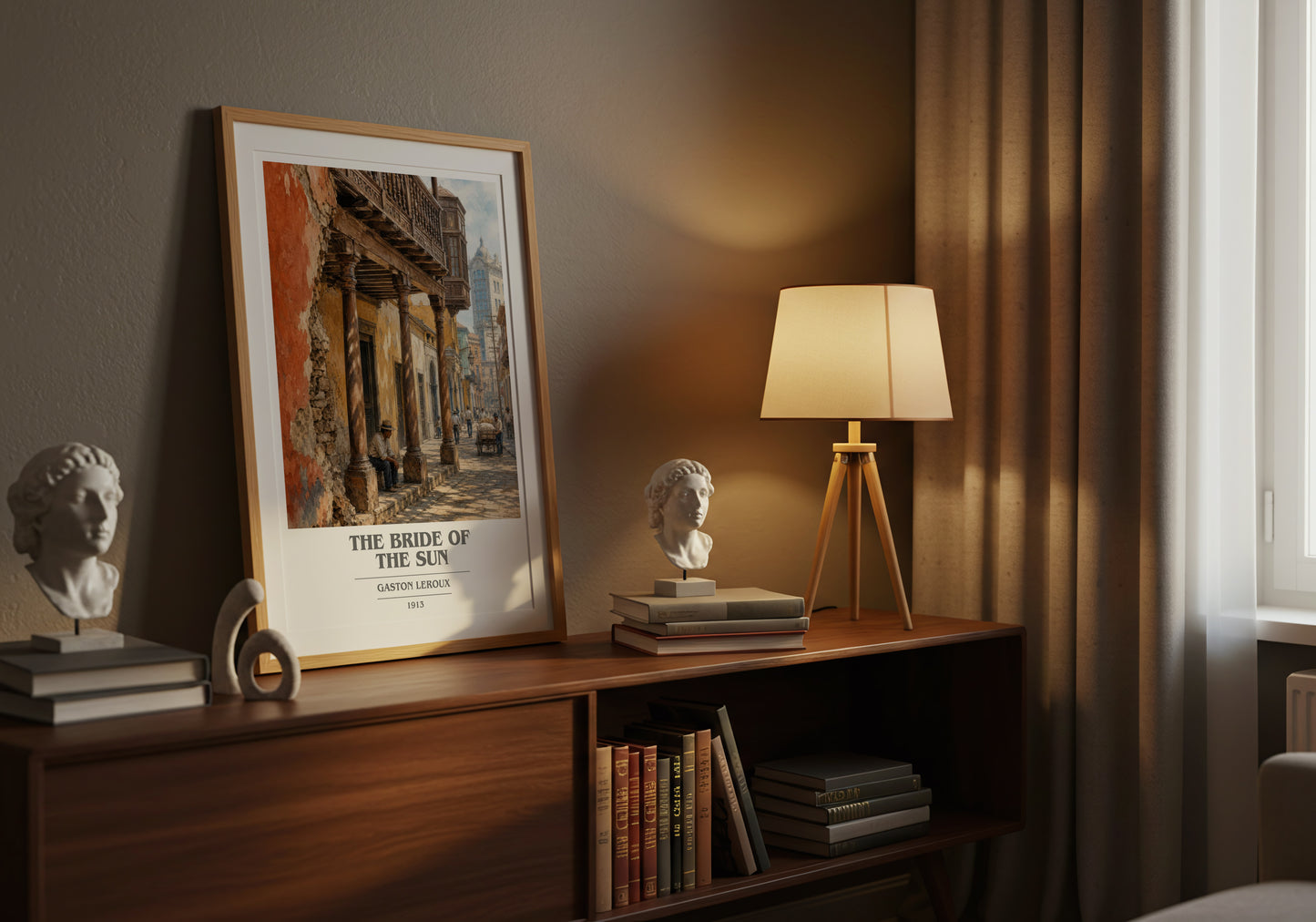 The Bride Of The Sun book cover book poster framed on wall – adventure wall art