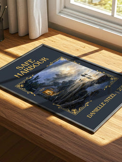 Safe Harbour Classic Book Art Print by Danielle Steel – print on a sunlit desk