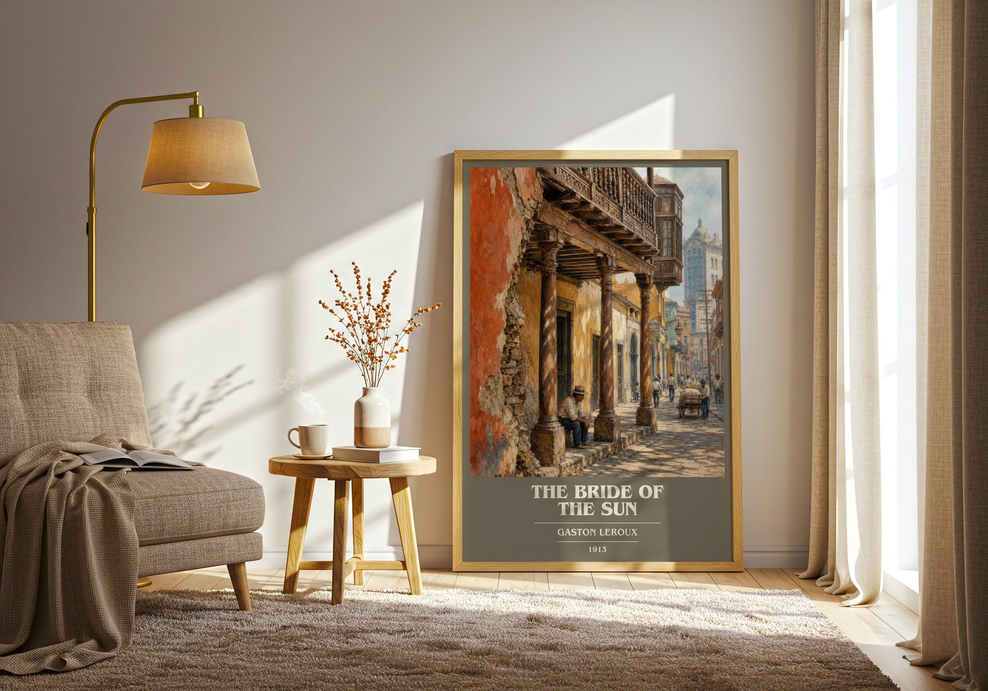 The Bride Of The Sun book cover print on bookshelf – Gaston Leroux fan gift