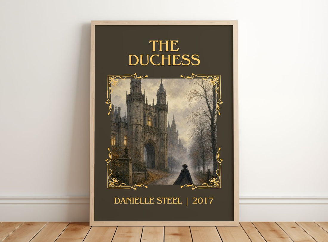 The Duchess Classic Book Art Print by Danielle Steel – framed print leaning on a wooden floor