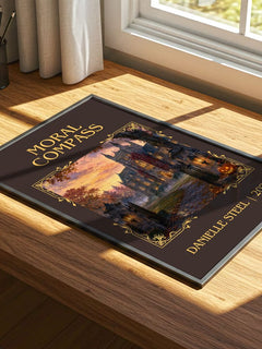 Moral Compass Classic Book Art Print by Danielle Steel – print on a sunlit desk