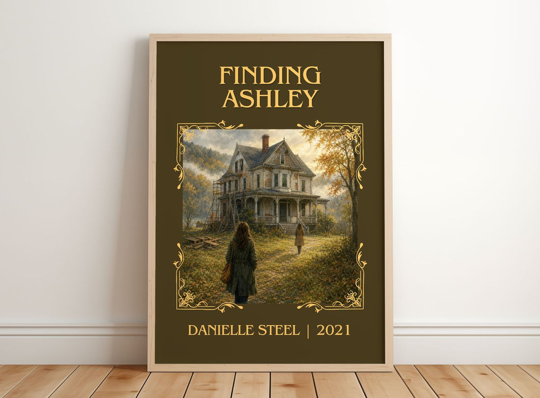 Finding Ashley Classic Book Art Print by Danielle Steel – framed print leaning on a wooden floor
