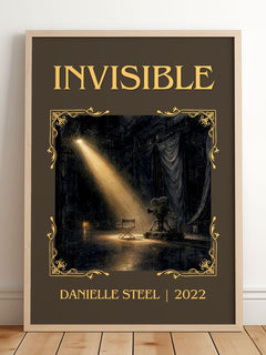 Invisible Classic Book Art Print by Danielle Steel – framed print leaning on a wooden floor