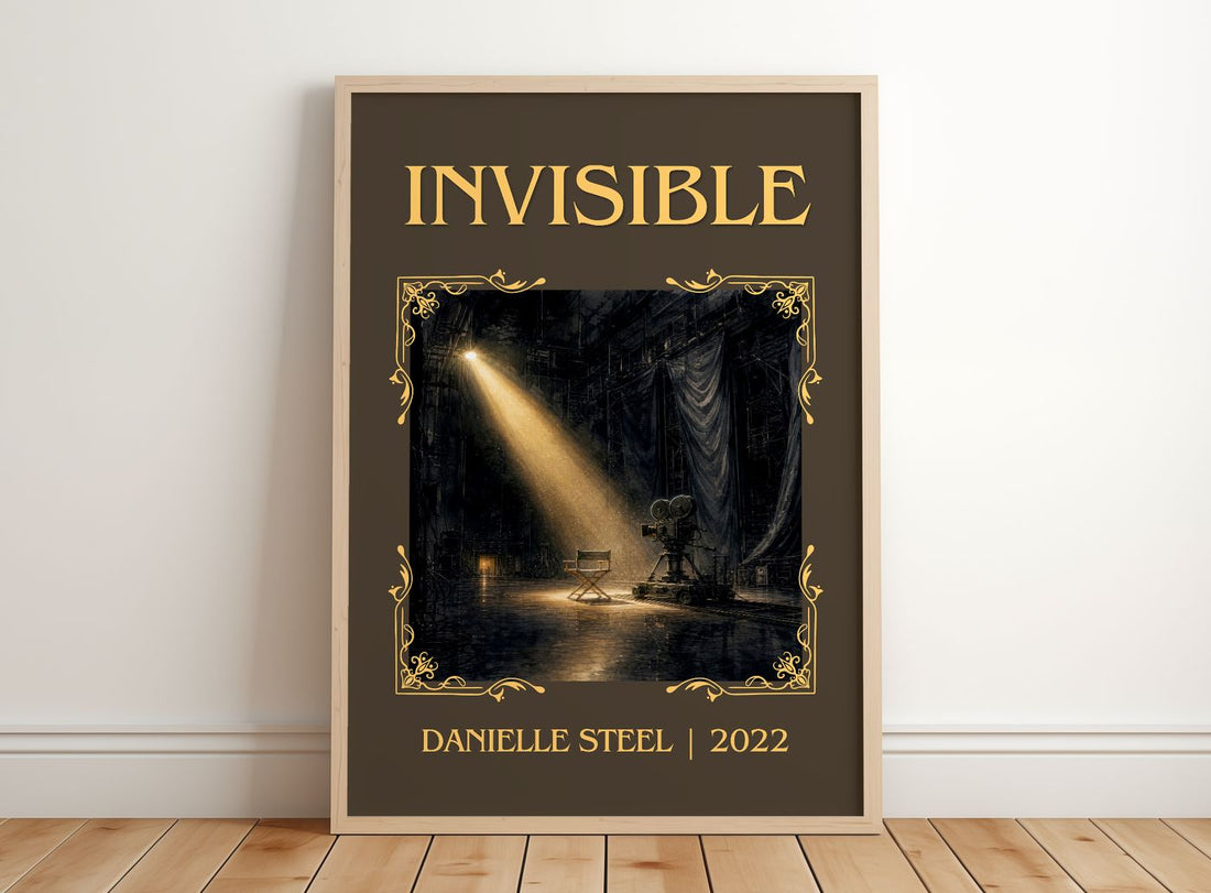 Invisible Classic Book Art Print by Danielle Steel – framed print leaning on a wooden floor