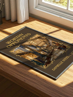 Worthy Opponents Classic Book Art Print by Danielle Steel – print on a sunlit desk