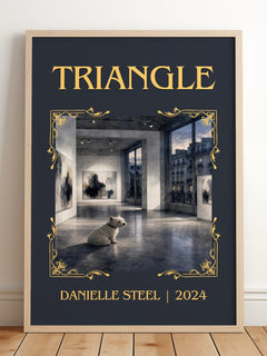 Triangle Classic Book Art Print by Danielle Steel – framed print leaning on a wooden floor