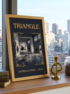 Triangle Classic Book Art Print by Danielle Steel – framed print on a city-view windowsill