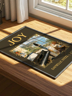 Joy Classic Book Art Print by Danielle Steel – print on a sunlit desk