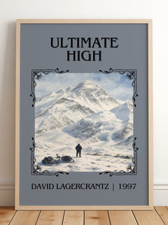 Ultimate High Classic Book Art Print by David Lagercrantz – framed print leaning on a wooden floor