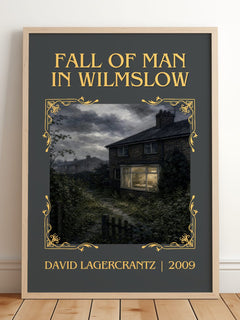 Fall Of Man In Wilmslow Classic Book Art Print by David Lagercrantz – framed print leaning on a wooden floor