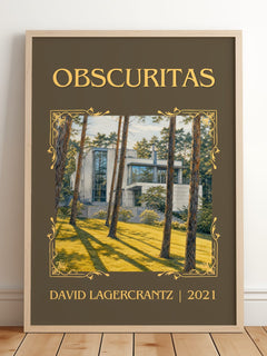 Obscuritas Classic Book Art Print by David Lagercrantz – framed print leaning on a wooden floor