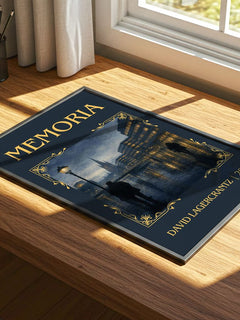 Memoria Classic Book Art Print by David Lagercrantz – print on a sunlit desk