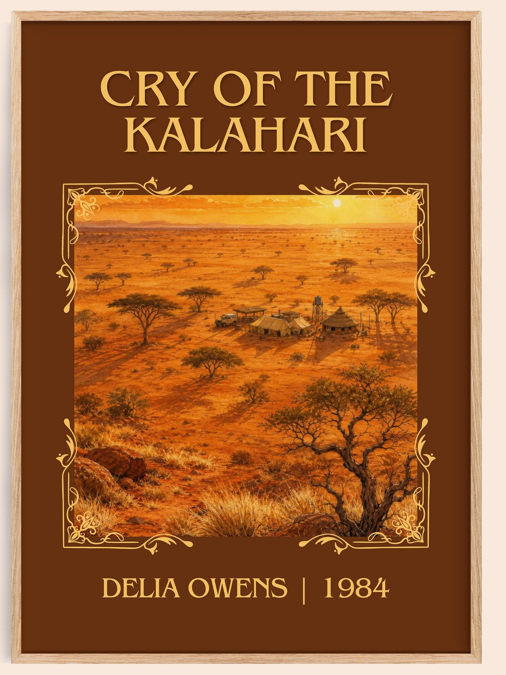 Cry Of The Kalahari Classic Book Art Print by Delia Owens – book poster