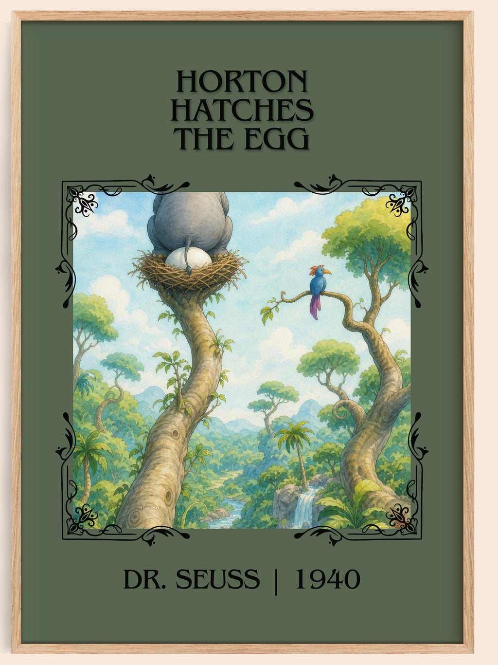 Horton Hatches The Egg Classic Book Art Print by Dr. Seuss – book poster