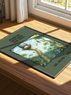 Horton Hatches The Egg Classic Book Art Print by Dr. Seuss – print on a sunlit desk