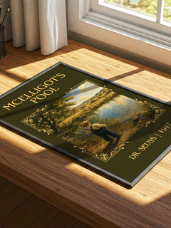 Mcelligot'S Pool Classic Book Art Print by Dr. Seuss – print on a sunlit desk