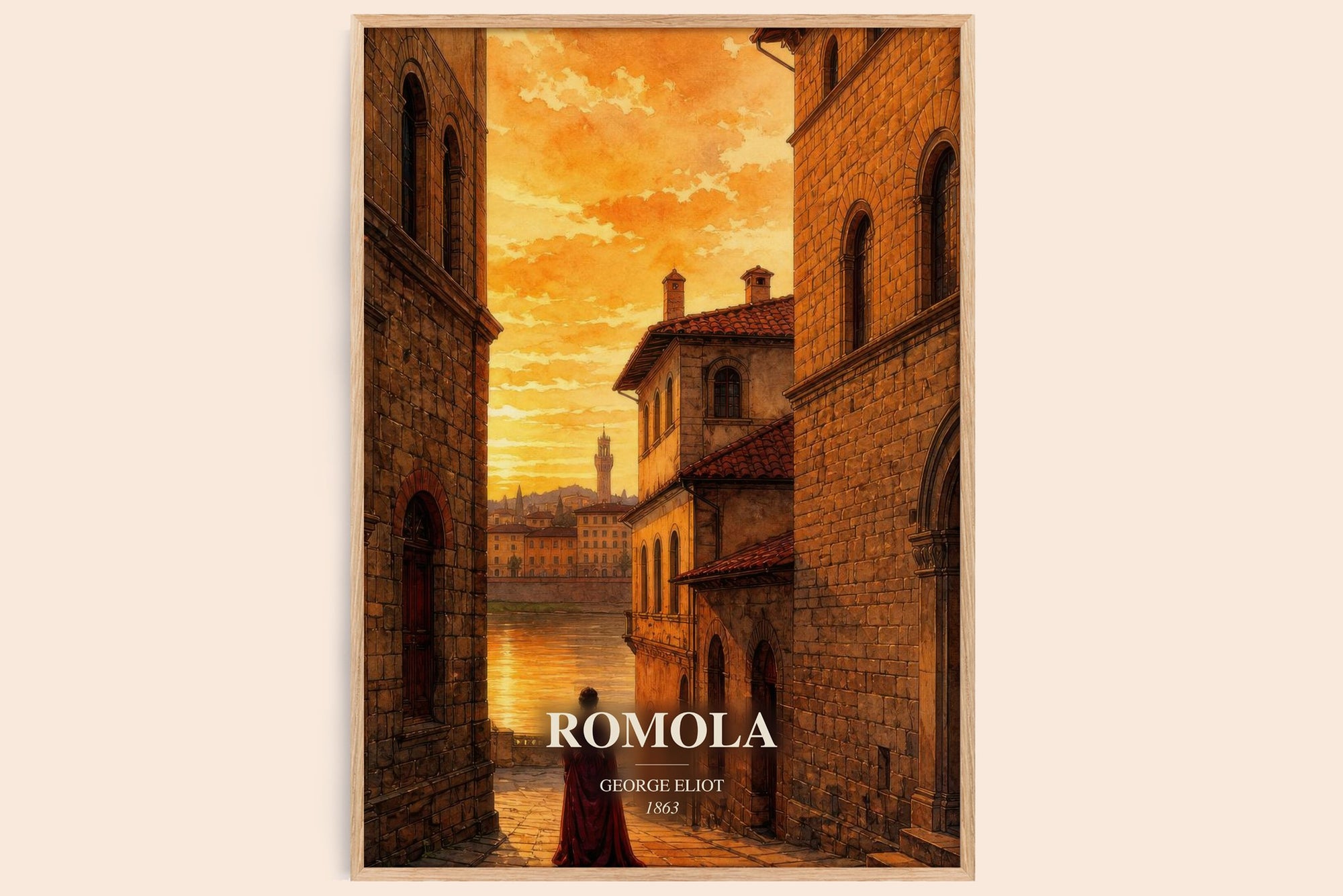 Romola watercolour book poster by George Eliot – framed literary art print