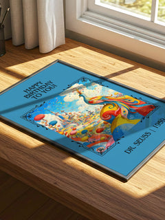 Happy Birthday To You! Classic Book Art Print by Dr. Seuss – print on a sunlit desk